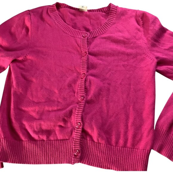 Old Navy Girls Sweater Size M (8) Pink Cardigan W/ Crew Neck Button Front Cotton - Picture 6 of 10